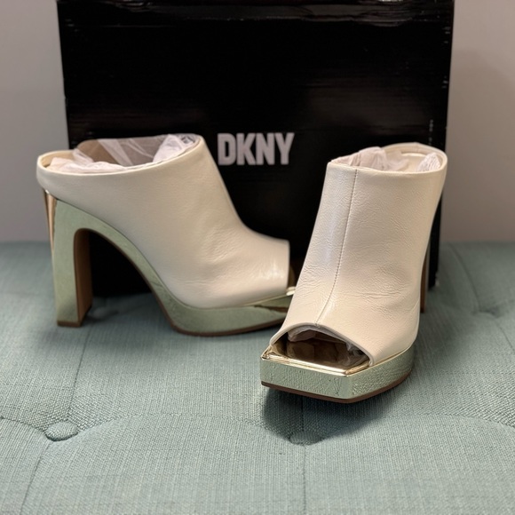 DKNY 9 NEW Women's Peep Toe Platform Heeled Slip On Bootie Sandal - Picture 6 of 11